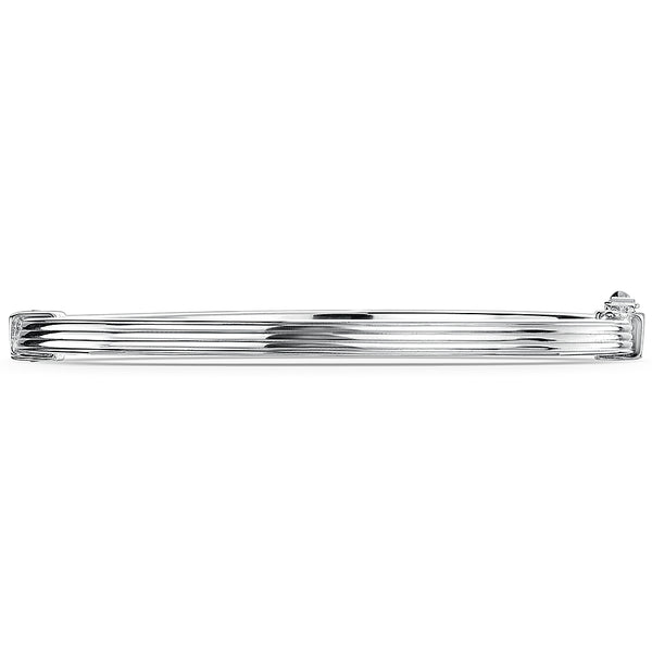 Sterling Silver Flat Ridged Bangle-JOOLS by Jenny Brown
