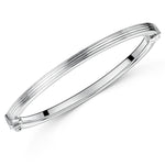 Load image into Gallery viewer, Sterling Silver Flat Ridged Bangle-JOOLS by Jenny Brown