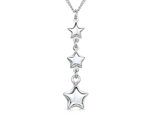 Sterling Silver Pendant With 3 Bubbly Stars - JOOLS By Jenny Brown