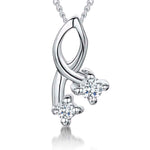 Load image into Gallery viewer, Silver necklace with two cubic
zirconias ends -JOOLS by Jenny Brown