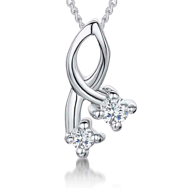 Silver necklace with two cubic
zirconias ends -JOOLS by Jenny Brown