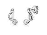 Load image into Gallery viewer, Sterling Silver Music Note Stud Earrings - JOOLS By Jenny Brown