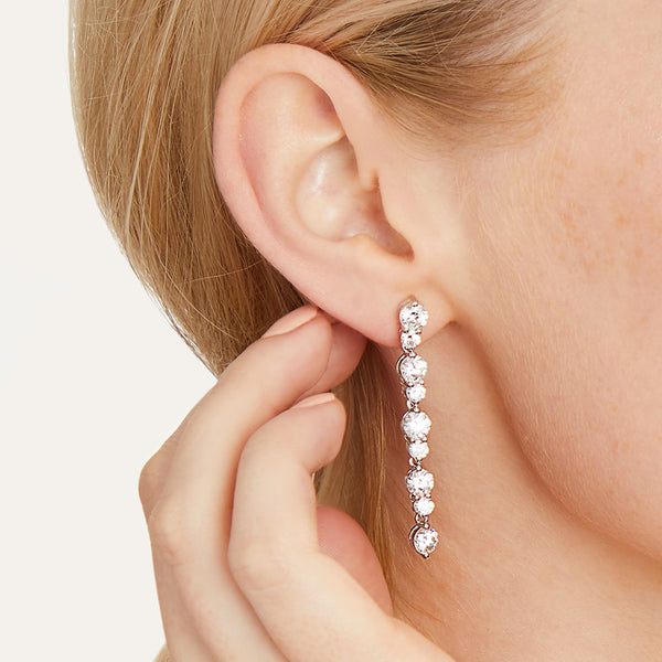 Sterling Silver Long Drop Earringss - JOOLS By Jenny Brown