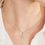 Load image into Gallery viewer, Sterling Silver & Cubic Zirconia Small Snowflake Necklace - JOOLS By Jenny Brown