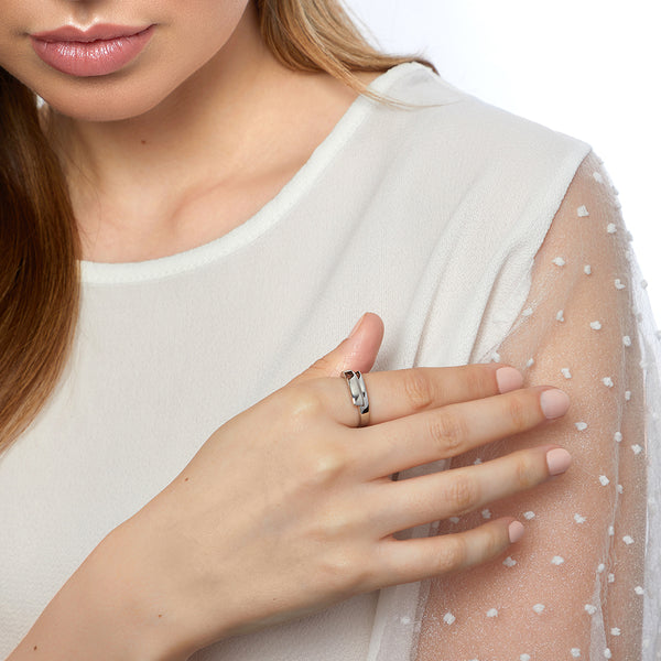 Sterling Silver Wrap Over Band Ring JOOLS by Jenny Brown