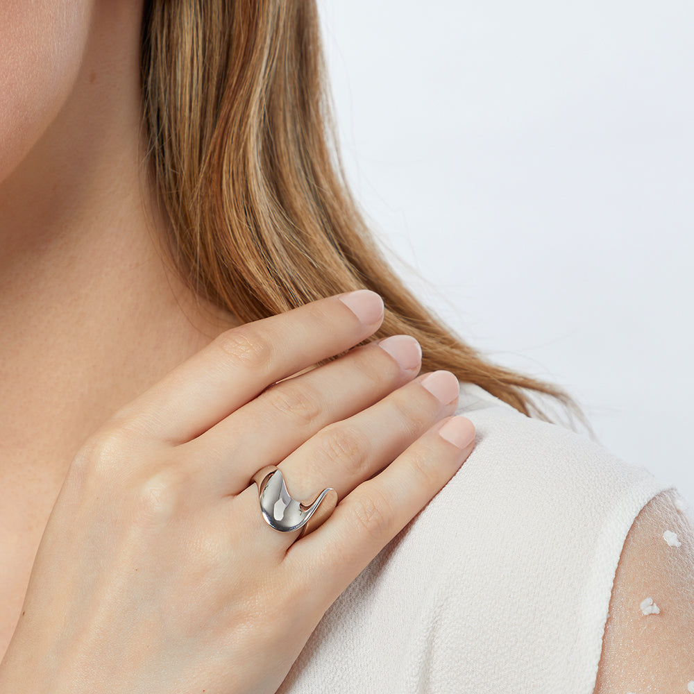 Sterling Silver Solid Chunky Twisted Wave Ring