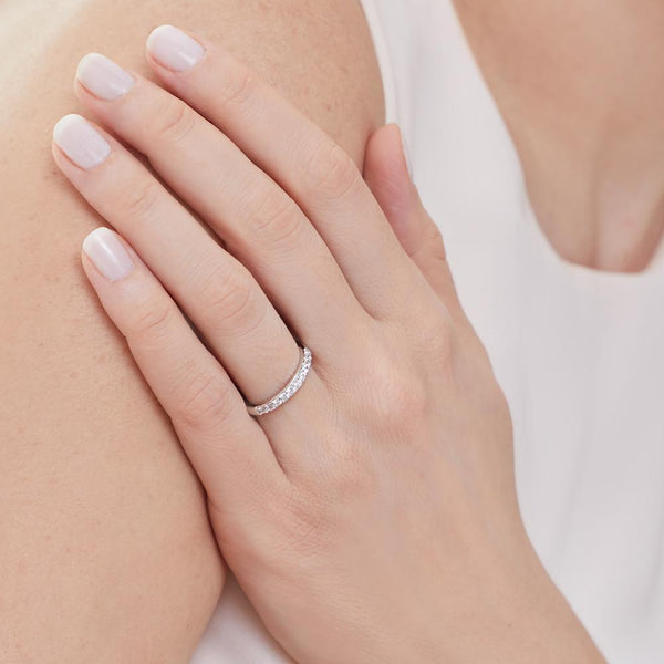 Sterling Silver And Cubic Zirconia Half Eternity RingRings - JOOLS By Jenny Brown