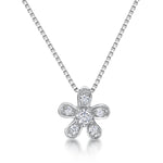 Load image into Gallery viewer, Sterling Silver And White Zirconia Five Petal NecklacePendants - JOOLS By Jenny Brown