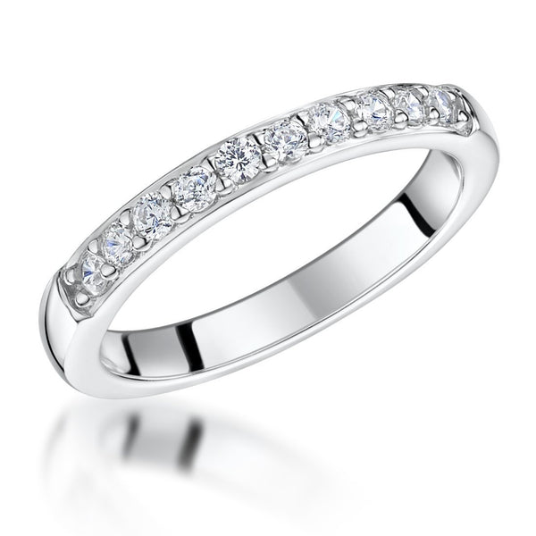 Sterling Silver And Cubic Zirconia Half Eternity RingRings - JOOLS By Jenny Brown