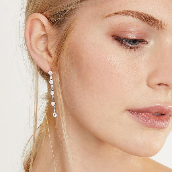 Sterling Silver Five Stone Drop With Quarter Carat Cubic Zirconia StonesDrop Earrings - JOOLS By Jenny Brown