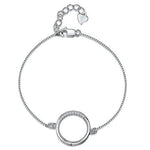 Load image into Gallery viewer, Sterling Silver Bracelet - Featuring A Single Ring with Set Cubic Zirconia Stones - JOOLS By Jenny Brown