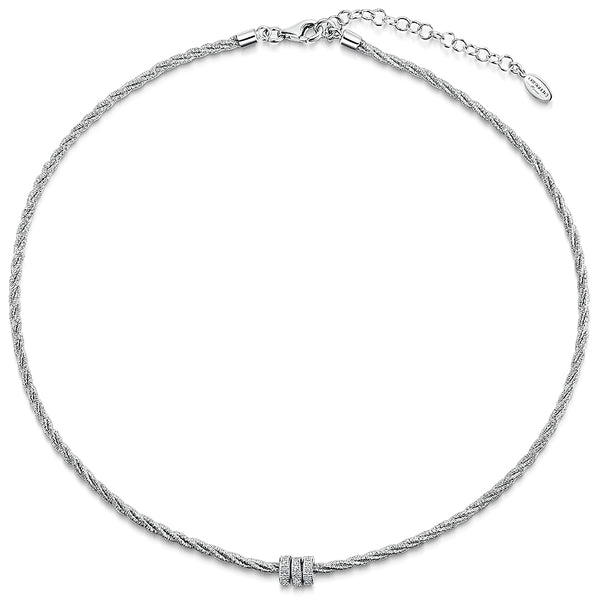 Sterling Silver Diamond Cut Twist Full Necklace - JOOLS By Jenny Brown