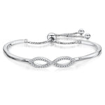 Load image into Gallery viewer, Sterling Silver and Cubic Zirconia Infinity Bow Friendship BraceletBracelets - JOOLS By Jenny Brown