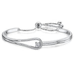 Load image into Gallery viewer, Sterling Silver and Cubic Zirconia Friendship Bracelet with A Solitaire Stone And Clasp FeatureBracelets - JOOLS By Jenny Brown