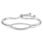 Load image into Gallery viewer, Sterling Silver and Cubic Zirconia Friendship Bracelet with An Oval Stone Set FeatureBracelets - JOOLS By Jenny Brown