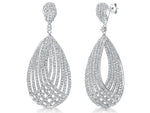 Load image into Gallery viewer, Sterling Silver Delicate Stranded Woven Earrings With Pave Set Cubic Zirconia Stonesdrop earrings - JOOLS By Jenny Brown