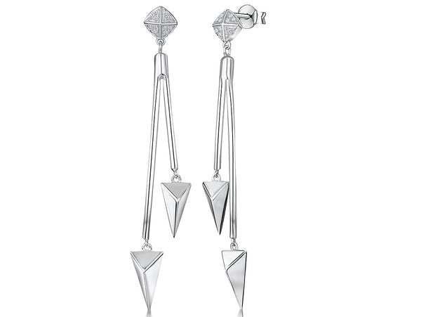 Sterling Silver Triangle Tip Drop Earringsdrop earrings - JOOLS By Jenny Brown