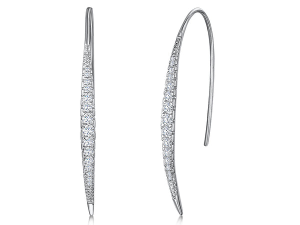 Sterling Silver Pull Through Earrings Set With White Zirconia StonesEarrings - JOOLS By Jenny Brown