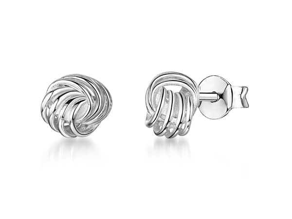 Sterling Silver Small Woven Knot Stud Earrings - JOOLS By Jenny Brown