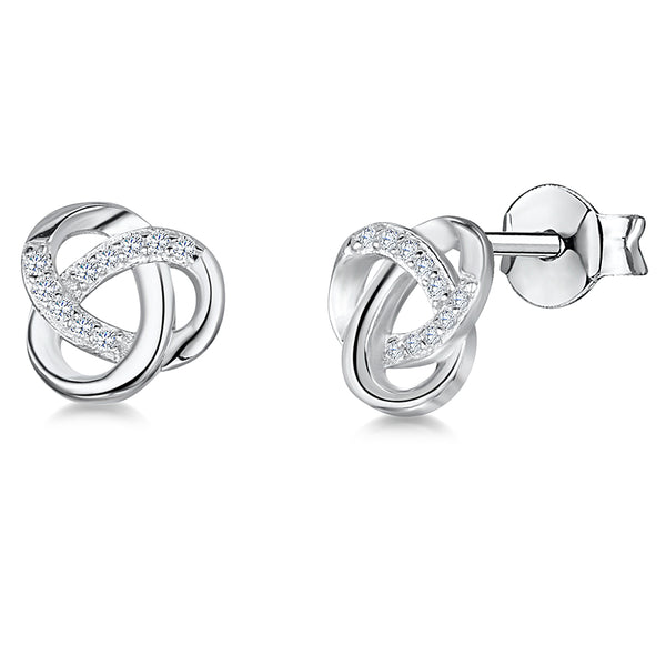 Sterling Silver Loose Knot Earrings-JOOLS by Jenny Brown