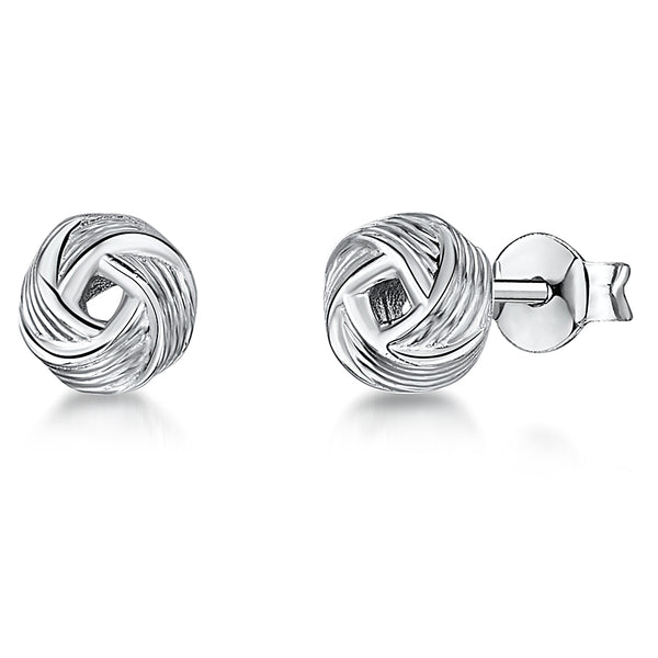 Sterling Silver Open Woven Stud Earrings