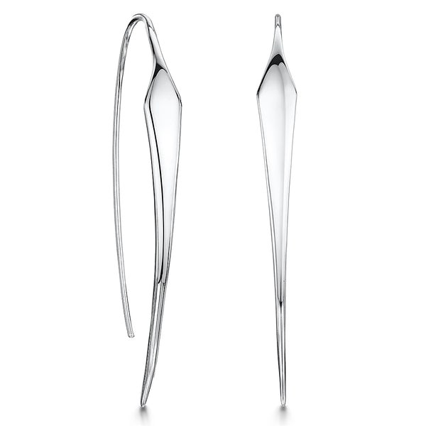 Sterling Silver Pull Through Diamond Tip Style Threader Earrings