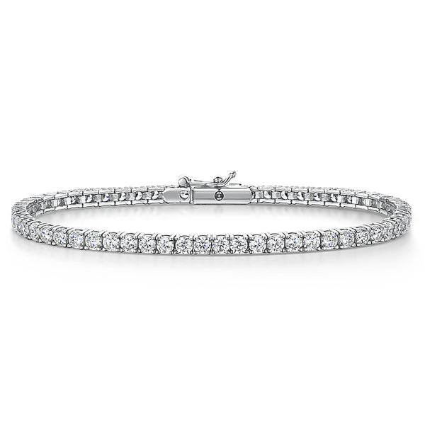 STERLING SILVER AND CUBIC ZIRCONIA 5.90 CARAT LINE BRACELET-JOOLS by Jenny Brown