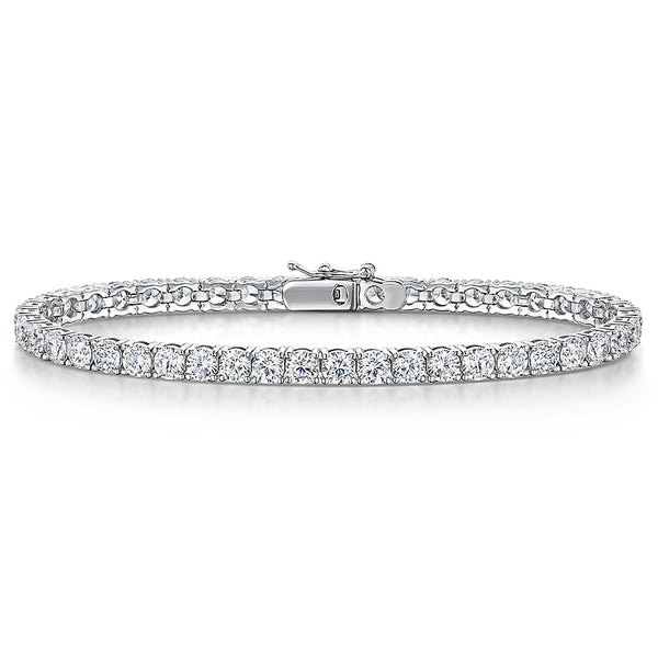 Sterling Silver And Cubic Zirconia 3.75 Carat Line Bracelet-JOOLS by Jenny Brown