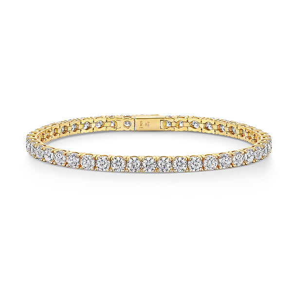 Yellow Gold 3.75ct Cubic Zirconia Tennis Bracelet-JOOLS By Jenny Brown