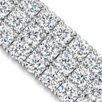 Load image into Gallery viewer, Sterling Silver 4mm Cubic Zirconia Triple Row Tennis Bracelet