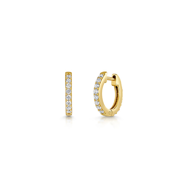 Sterling Silver Yellow Gold Small Hoop Earrings Set With Cubic Zirconia's JOOLS by Jenny Brown