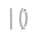 Load image into Gallery viewer, Sterling Silver Small Cubic Zirconia Hoop Earrings