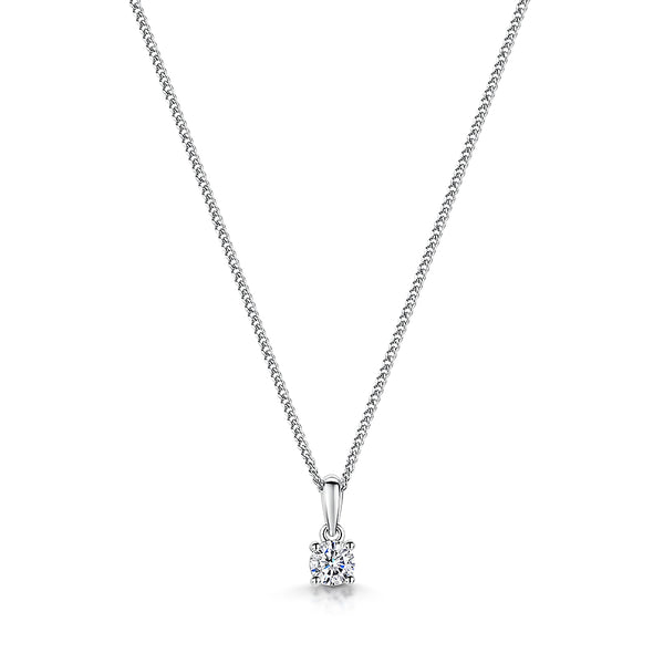 Sterling Silver Quarter Carat Solitaire Pendant - JOOLS By Jenny Brown