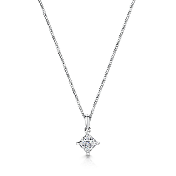 Sterling Silver Offset Square Pendant