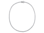 Load image into Gallery viewer, Sterling Silver 3mm Cubic Zirconia Full Tennis Necklace