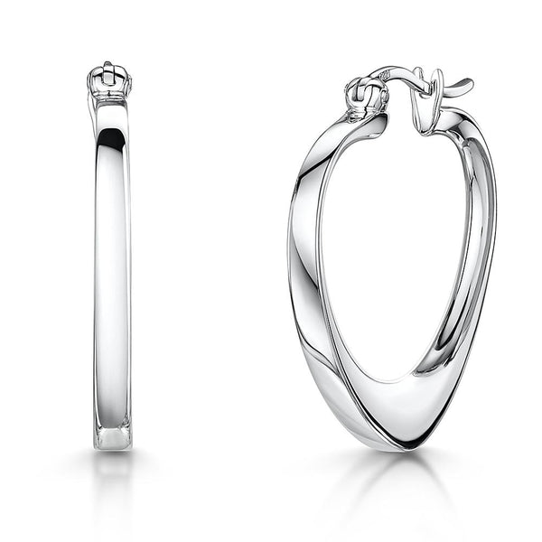 Sterling Silver Solid Heart Hoop Earrings With A Snap Bar Backearrings - JOOLS By Jenny Brown