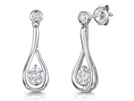 Load image into Gallery viewer, Sterling Silver Open Teardrop Set With Cubic Zirconias