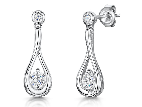 Sterling Silver Open Teardrop Set With Cubic Zirconias - JOOLS By Jenny Brown