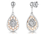 Load image into Gallery viewer, Sterling Silver and Rose Gold Tree Of Life Style EarringEarrings - JOOLS By Jenny Brown
