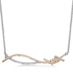 Load image into Gallery viewer, sterling-silver-and-rose-gold-twisted-cross-over-necklace