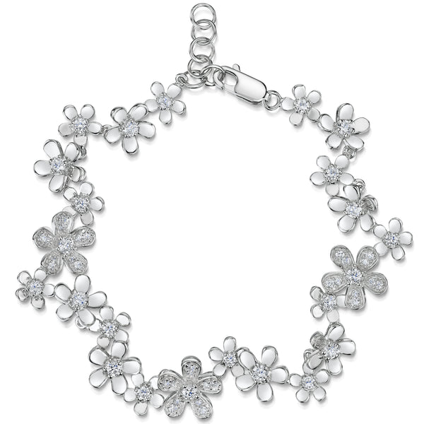 Sterling Silver Multi Flower Bracelet - JOOLS By Jenny Brown