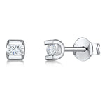 Load image into Gallery viewer, Sterling Silver Stud Earrings With Tension Set Cubic Zirconia JOOLS by Jenny Brown