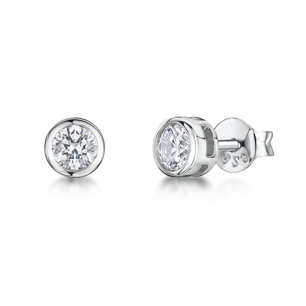Sterling Silver Stud Cubic Zirconia EarringsEarrings - JOOLS By Jenny Brown