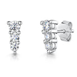 Load image into Gallery viewer, Sterling Silver Stud Earrings With Descending Sized Cubic Zirconia JOOLS by Jenny Brown