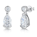 Load image into Gallery viewer, Sterling Silver Drop Earrings With a Teardrop Cubic Zirconia Stone - JOOLS By Jenny Brown