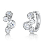 Load image into Gallery viewer, Sterling Silver Huggie Bubble Earrings Raindance Boodles Style - Set With Zirconia Stones