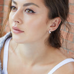 Load image into Gallery viewer, Sterling Silver Huggie Bubble Earrings Raindance Boodles Style - Set With Zirconia Stones