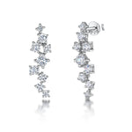 Load image into Gallery viewer, Sterling Silver Scattered Stone Drop Earrings With Cubic Zirconias - JOOLS By Jenny Brown