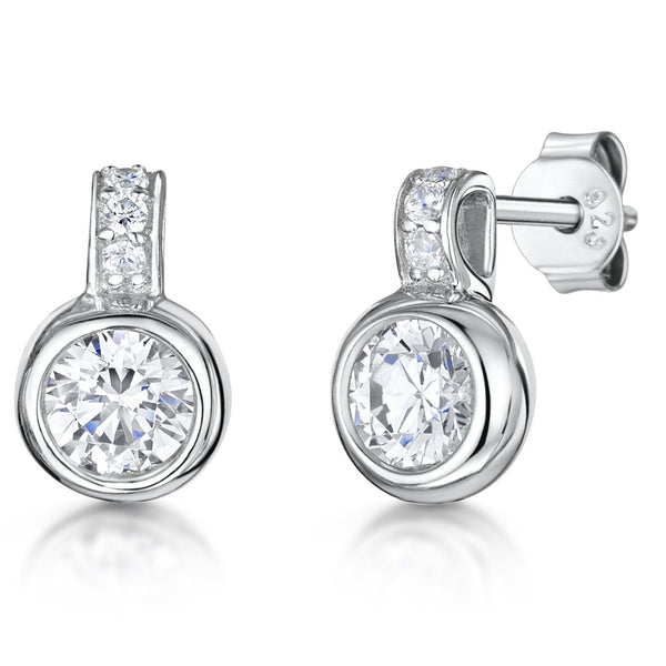 Sterling Silver Rubover Small Drop Earrings - JOOLS By Jenny Brown