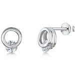Load image into Gallery viewer, Sterling Silver Stud With A Tension Set Cubic Zirconia